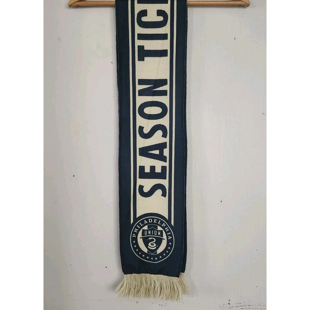 Philadelphia Union MLS Soccer Season Ticket Member Fringed Scarf 10 Seasons